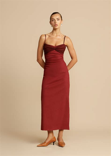 arcina ori kinsley dress wine